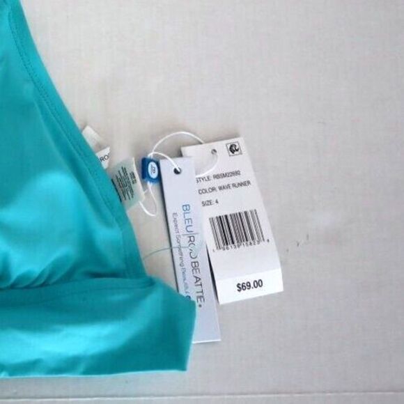 Bleu Rod Beattie Sz 4 Wave Runner Blue Behind the Seams Halter Bikini Top $69 - Picture 3 of 5
